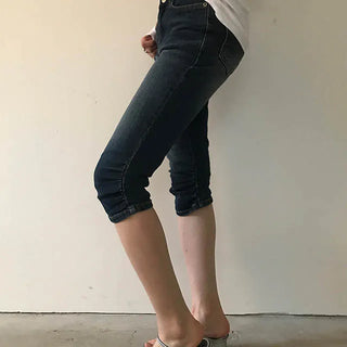 WASHED Vintage Raw Denim Capri Pants
