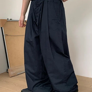 Rella Pintuck Elastic Waist Wide Cotton Pants