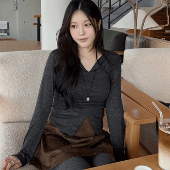 Aro Cardigan Shirred Tube Top Set