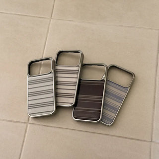 Ticking Stripe iPhone 18 Pro Galaxy Epoxy Silver Bumper Case