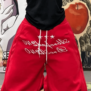vertical lettering damage sweatpants