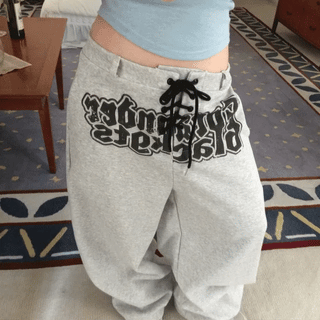 Striped lace leggings