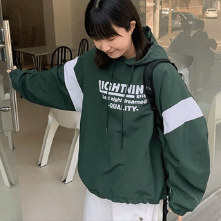 Pyoko Lettering Nylon Over Hoodie