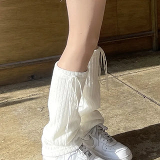 Ribbon strap leg warmers