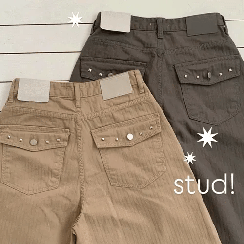 Danny Studded Wide Pants (2 colors)
