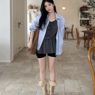 Motif striped shirt