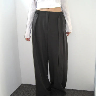 Low Strap Belt Wide Slacks
