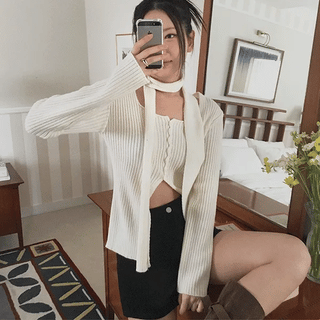 Yoplait Button Scarf Knit