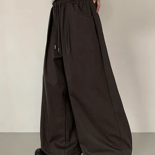 Panforing Elastic Waist Pintuck Wide Pants