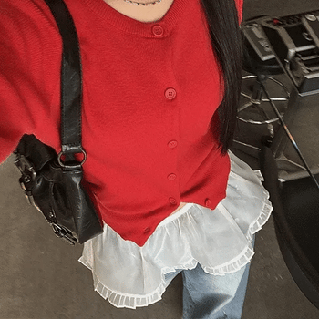 Glow Layered See-through Elastic Waist Mini Skirt
