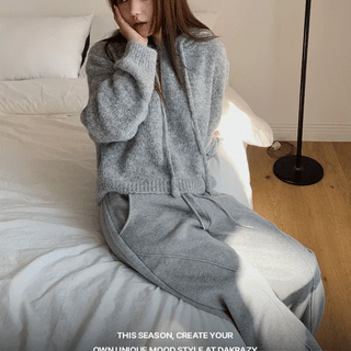 Eileen Boucle Crop Hooded Knit
