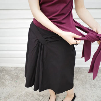 Strap shirring skirt