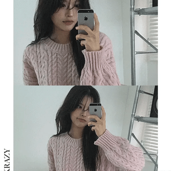 Pony Cable Knit Balloon Round Knit