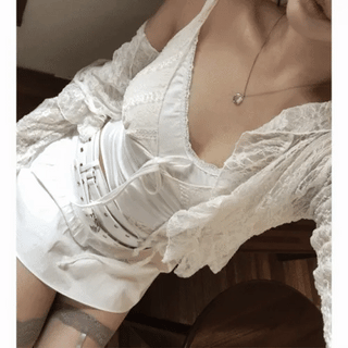 LACE Sleeveless Bolero Cardigan Set