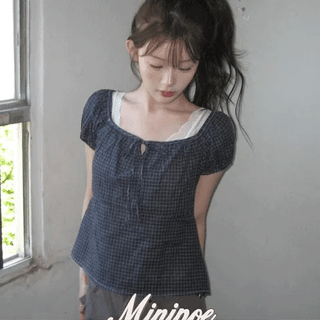 Loro Fleur Check Blouse