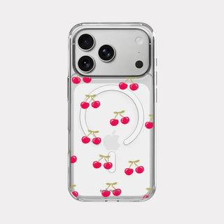 Berry Knit Pattern MagSafe Clear Jelly Hard Phone Case for iPhone 17 Pro