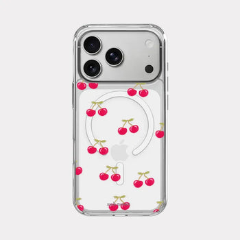 Berry Knit Pattern MagSafe Clear Jelly Hard Phone Case for iPhone 17 Pro