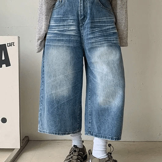 Belkyo Washed Denim Bermuda Pants