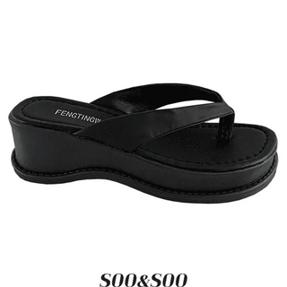 Wedges Platform Flipflops Midheels Medium Heels Platform Sandals Slippers Vacation Summer Holiday Beach Flipflops Shoes Footwear L12288