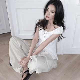 Lead Gel Frill Puff Off Blouse