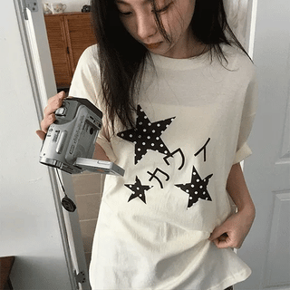 Yuuji Star Print Dot Short Sleeve T-shirt
