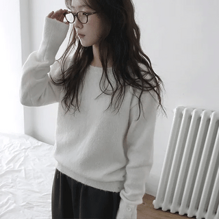Naily Wool Warmer Button Round Neck Knit