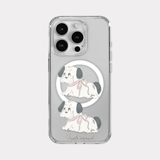 Doodle Puppy MagSafe Clear Jelly Hard Phone Case iPhone 16e Pro Max
