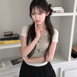 Dohe Layered Short Sleeve Top Set