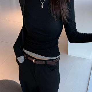 Suede stud belt