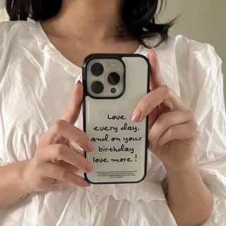 Love Every Day Lettering iPhone 18 MagSafe Black Bumper Case