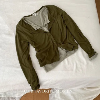 Grain Irregular Ribbed Cardigan