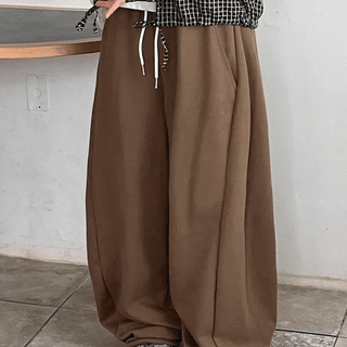 Clue Side Pintuck Elastic Banding Training Jogger Pants