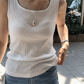 Aid Summer Square Neck Sleeveless Knit