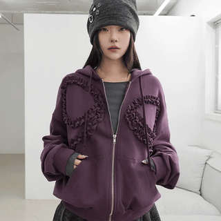 sun hooded zip-up