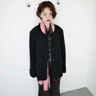 Fringe tweed jacket