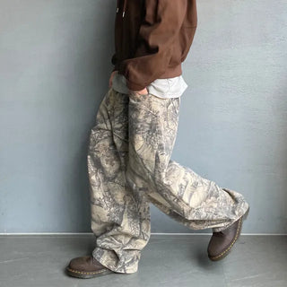 Camo Jogger Pants Long Pants Wide Pants