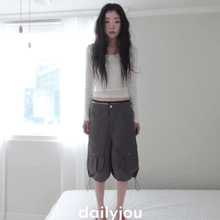 Sayden Oversized Nylon Cargo Bermuda Pants