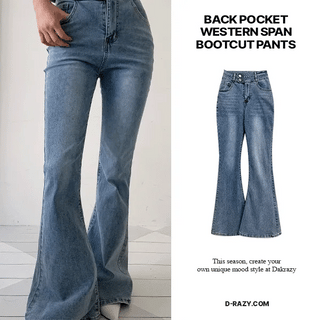 Back Pocket Western Stretch Bootcut Pants