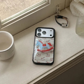 Rocking Horse iPhone 18 Pro Galaxy Epoxy Black Bumper Case