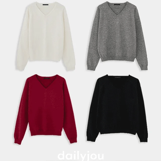 Bryce Washable Oversized V-Neck Long Sleeve Knit