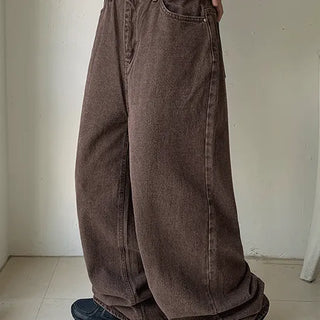 Minami Brown Washed Cotton Wide Pants