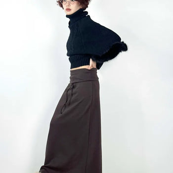 Fold long skirt