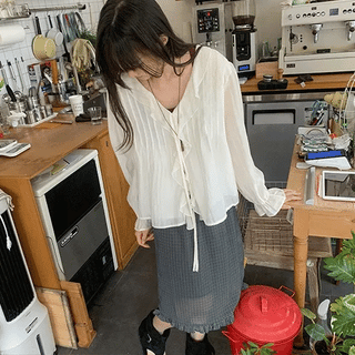 Sumi Frill Pintuck Shirring Blouse