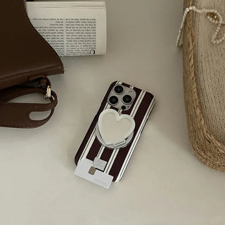 Autumn Cotton Stripe MagSafe Card Phone Case for iPhone 17 Pro Hard