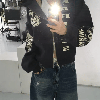 Heart Dot Point Hood Zip-Up