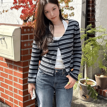 Kazuna Striped Cardigan