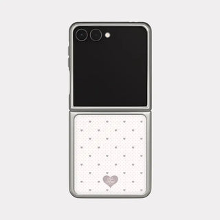 Heart Pin Dot Galaxy Zflip Fold 8 MagSafe Silver Bumper Case
