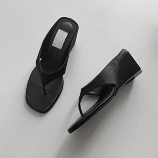 Manelli Satin Flipflops Wedge Heels
