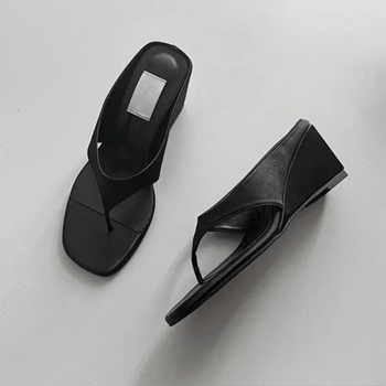 Manelli Satin Flipflops Wedge Heels