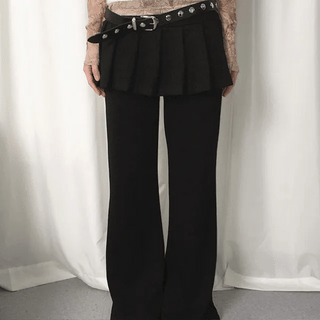 Pocket Pleats Skirt Pants